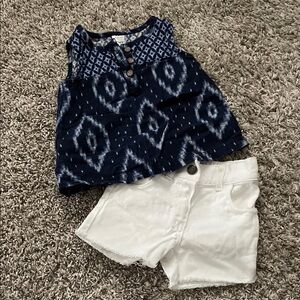 Carter’s 6 month Navy/White Summer Shorts Outfit